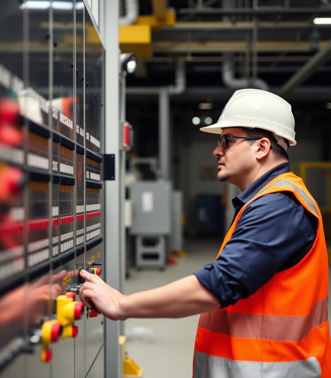 Novatech engineer at industrial control panel